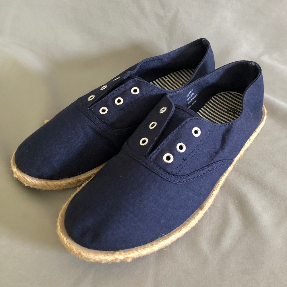 Navy Blue Slip-On Canvas Shoes